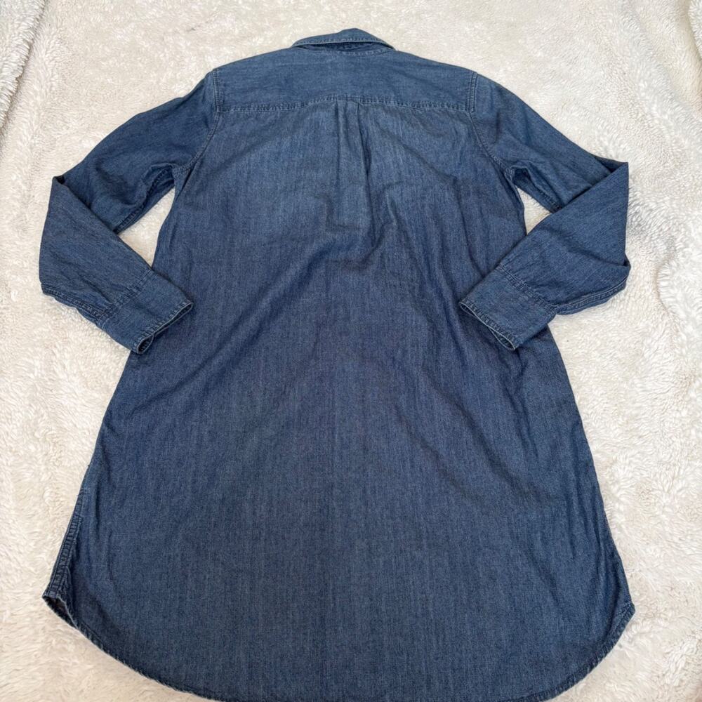 J.Crew Women Blue Denim Shirt Dress 10 Casual Teach Work Wear Lightweight Summer - Picture 2 of 6